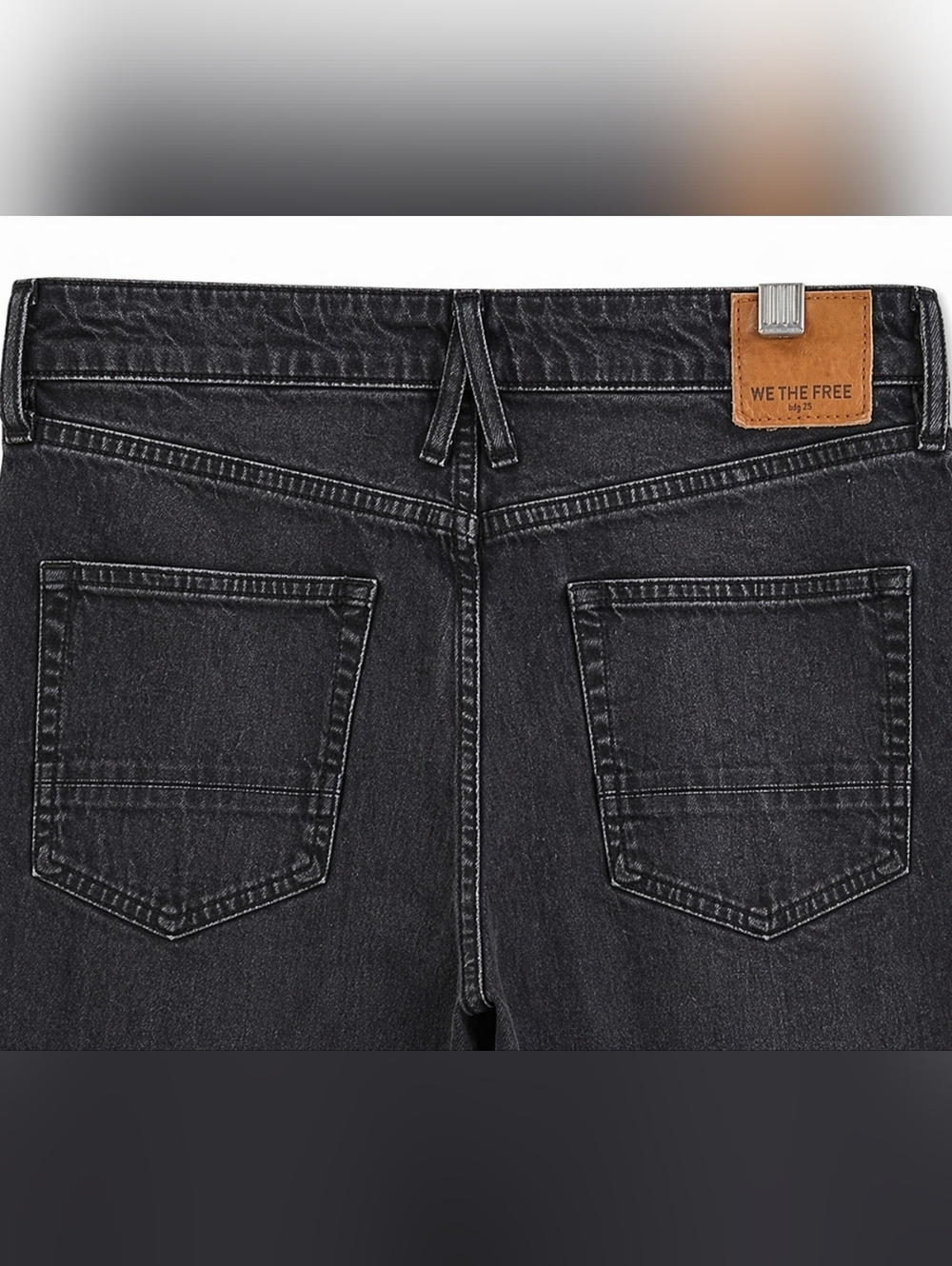 Free People We The Free Black Distressed Skinny Jeans Low Rise Size 31 Raw Hem - Picture 8 of 16